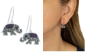 Giani Bernini Black and Gray Pav&eacute; Crystal Elephant Wire Drop Earrings set in Sterling Silver